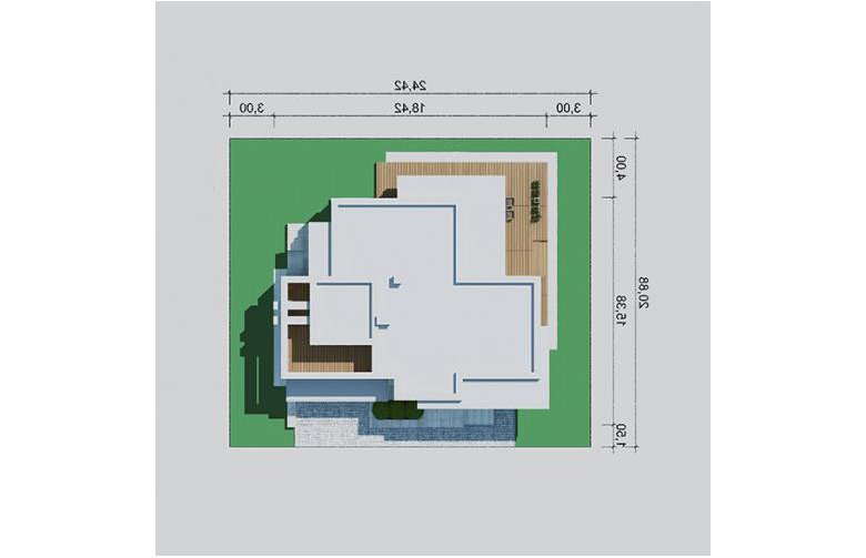 Projekt domu szkieletowego LK&1263 - Usytuowanie - wersja lustrzana
