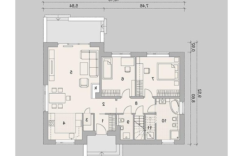 Projekt domu parterowego LK&1273 - parter