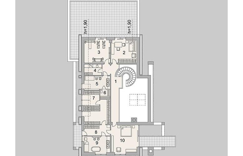 Projekt domu z poddaszem LK&1284 - piętro