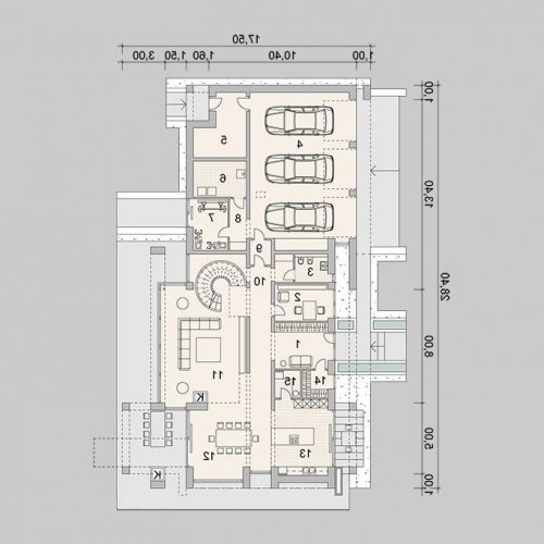 PARTER LK&1284 - wersja lustrzana