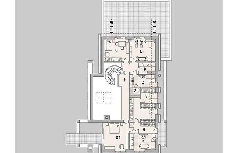 Projekt domu z poddaszem LK&1284 - piętro