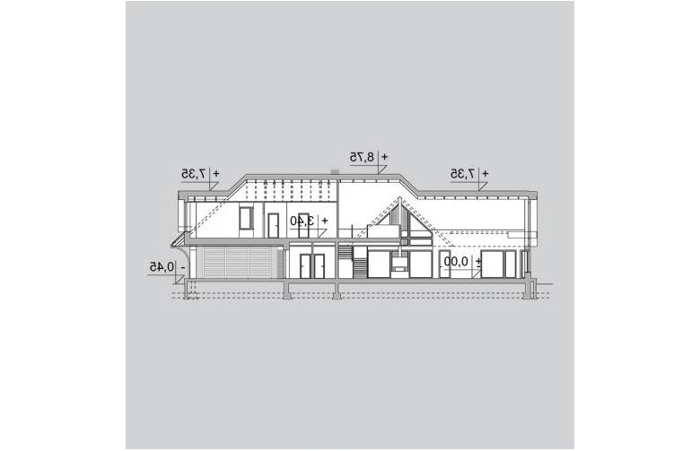 Projekt domu z poddaszem LK&1290 - przekrój 1