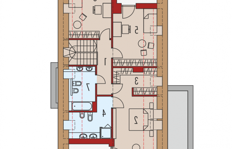 Projekt domu energooszczędnego Riko III G2 - poddasze