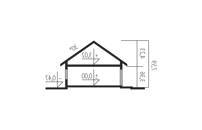 Projekt domu tradycyjnego Marcel III G2 ENERGO PLUS - przekrój 1