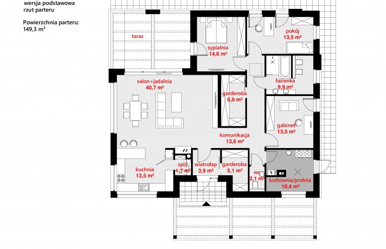 Projekt domu parterowego Homekoncept 39 - 