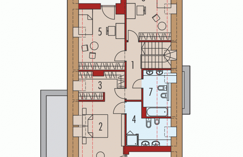 Projekt domu jednorodzinnego Riko III G2 - rzut poddasza