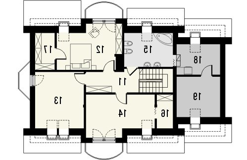 Rzut projektu MAGNOLIA - wersja lustrzana