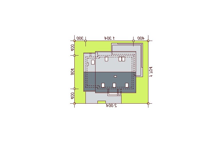 Projekt domu jednorodzinnego Kendra XS BIS - Usytuowanie - wersja lustrzana
