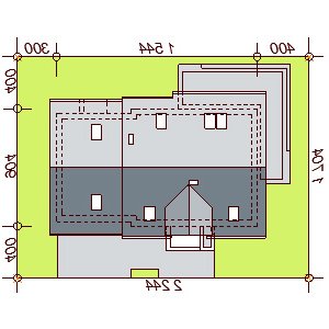 Usytuowanie budynku Kendra XS 2M w wersji lustrzanej