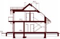 Projekt domu jednorodzinnego Kendra XS 2M - przekrój 1