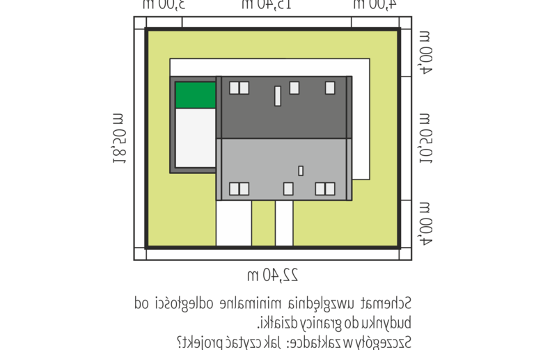 Projekt domu jednorodzinnego Sam G1 - Usytuowanie - wersja lustrzana