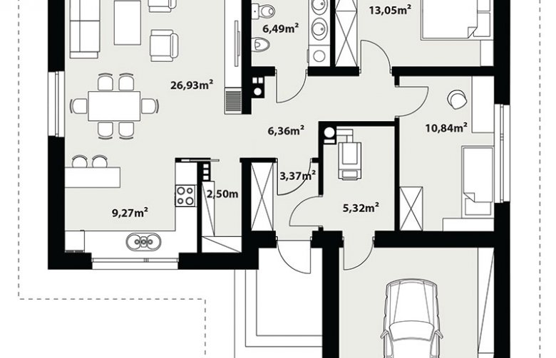 Projekt domu jednorodzinnego Loro 2 - 