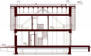 Przekrój projektu Noelia Modern 2M w wersji lustrzanej