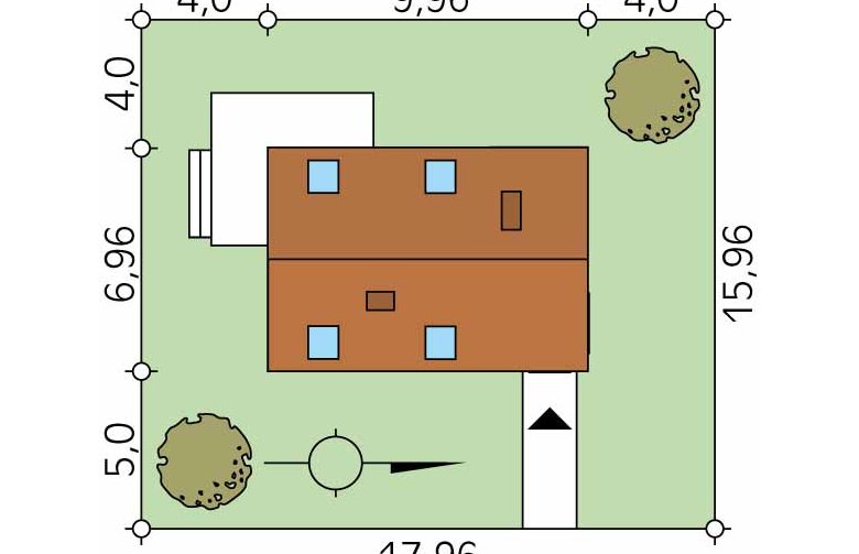 Projekt domu jednorodzinnego Groszek - Usytuowanie