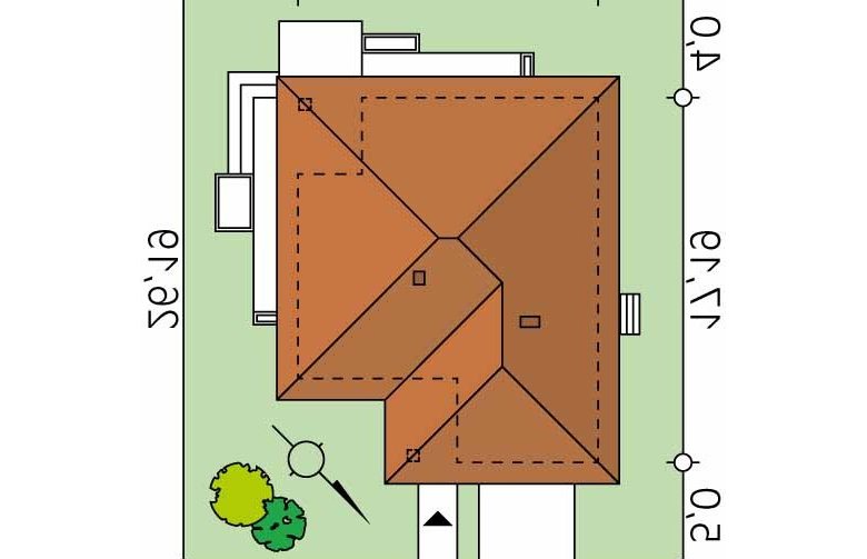 Projekt domu jednorodzinnego Ariel 6 - Usytuowanie - wersja lustrzana