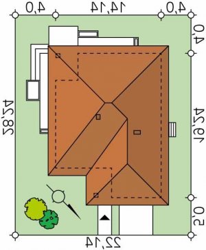 Usytuowanie budynku Ariel 5 w wersji lustrzanej