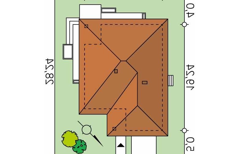 Projekt domu jednorodzinnego Ariel 5 - Usytuowanie - wersja lustrzana