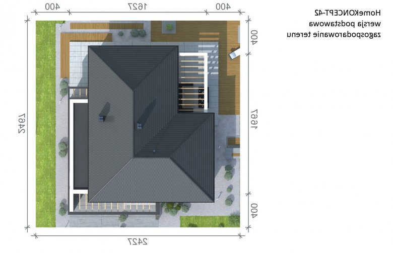 Projekt domu nowoczesnego Homekoncept 42 - Usytuowanie - wersja lustrzana