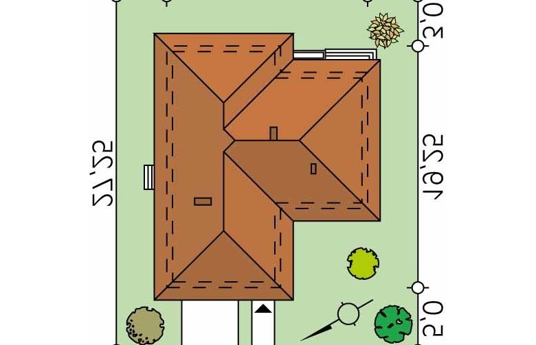 Projekt domu nowoczesnego Ambrozja 8 - Usytuowanie - wersja lustrzana