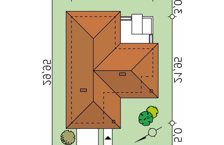 Projekt domu jednorodzinnego Ambrozja 9 - Usytuowanie - wersja lustrzana