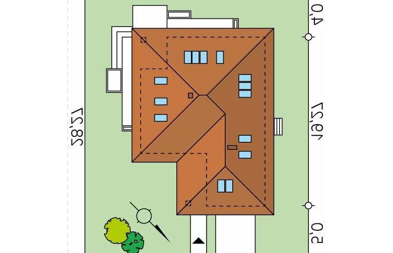 Projekt domu jednorodzinnego Ariel 7 - Usytuowanie - wersja lustrzana