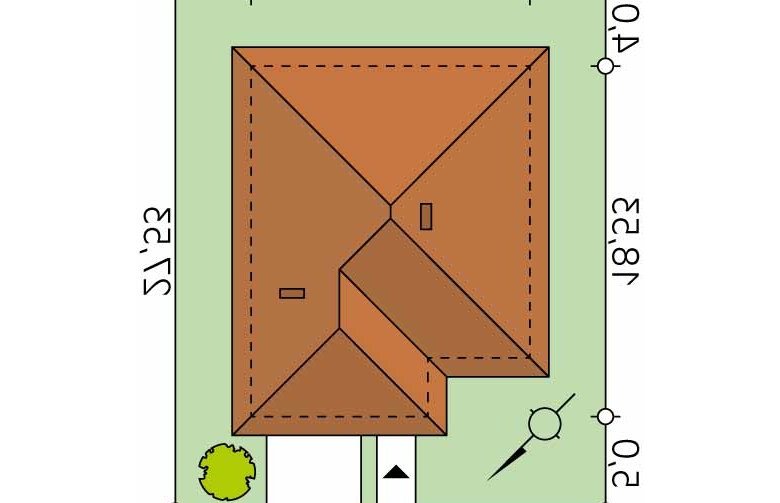 Projekt domu jednorodzinnego Decyma 9 - Usytuowanie - wersja lustrzana