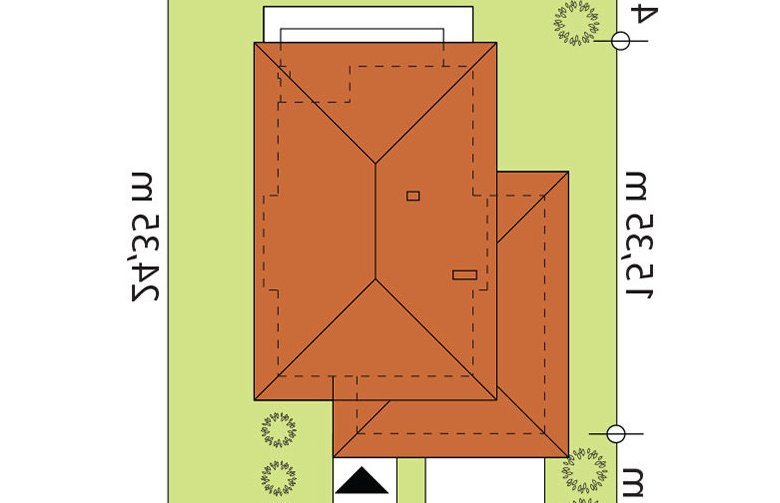 Projekt domu jednorodzinnego Karat - Usytuowanie - wersja lustrzana