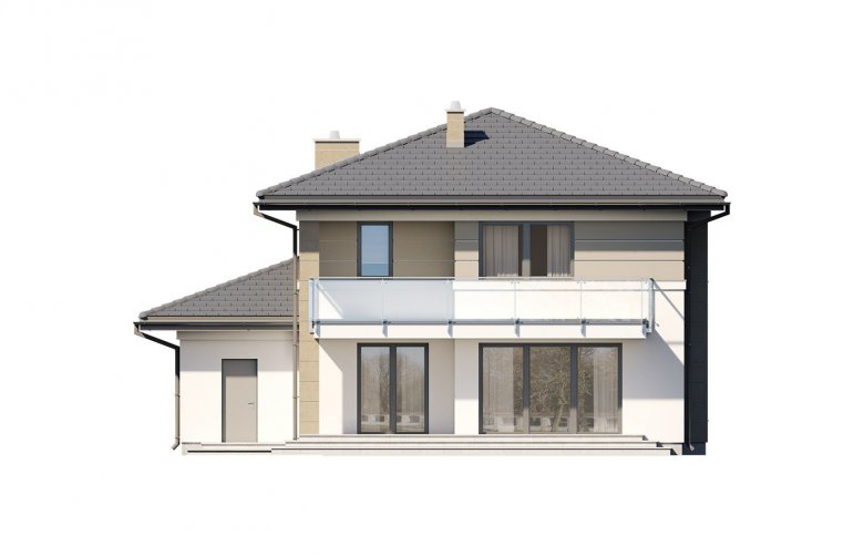 Projekt domu jednorodzinnego Korso - elewacja 2