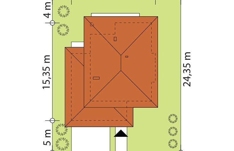 Projekt domu jednorodzinnego Korso - Usytuowanie