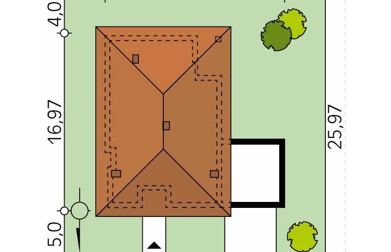 Projekt domu jednorodzinnego Feniks - Usytuowanie