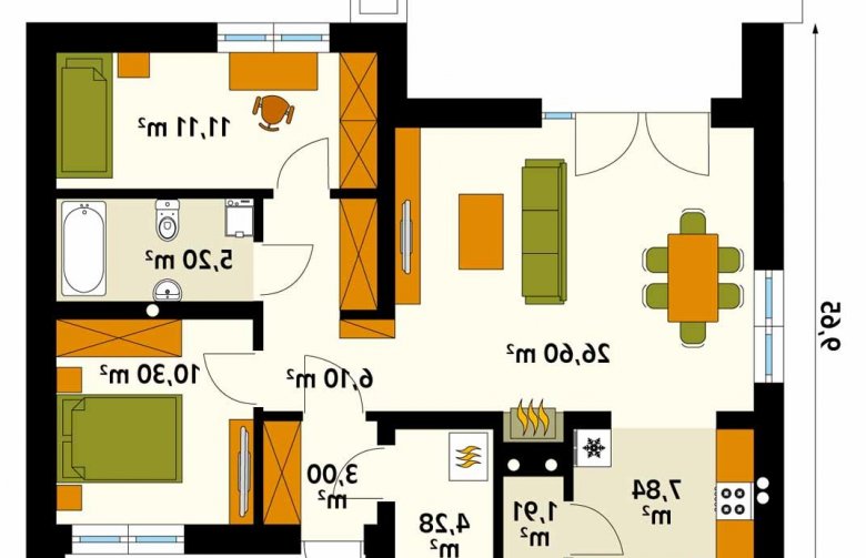 Projekt domu jednorodzinnego Mak 2 - 