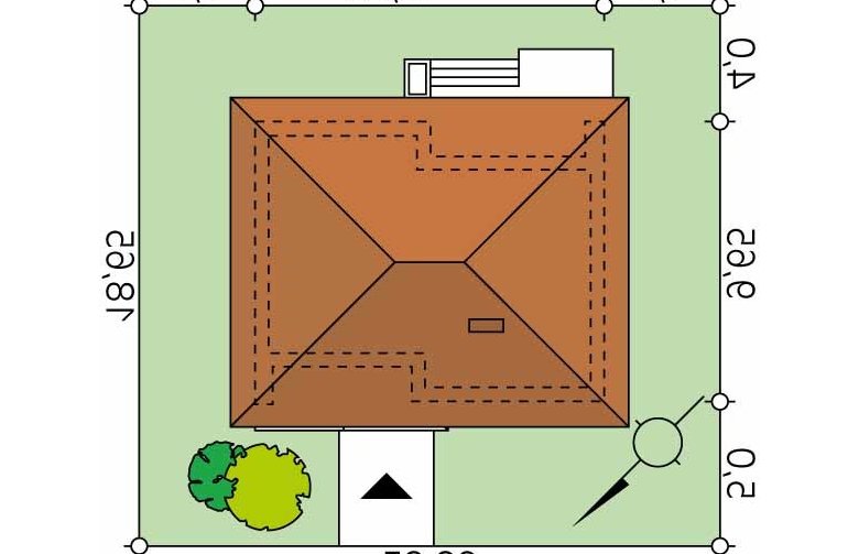 Projekt domu jednorodzinnego Mak 2 - Usytuowanie - wersja lustrzana