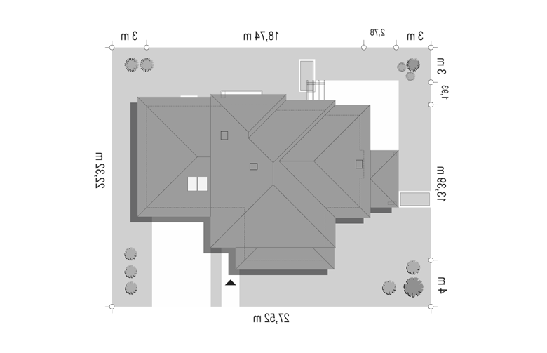 Projekt domu jednorodzinnego Dom z widokiem 6 (686) - Usytuowanie - wersja lustrzana
