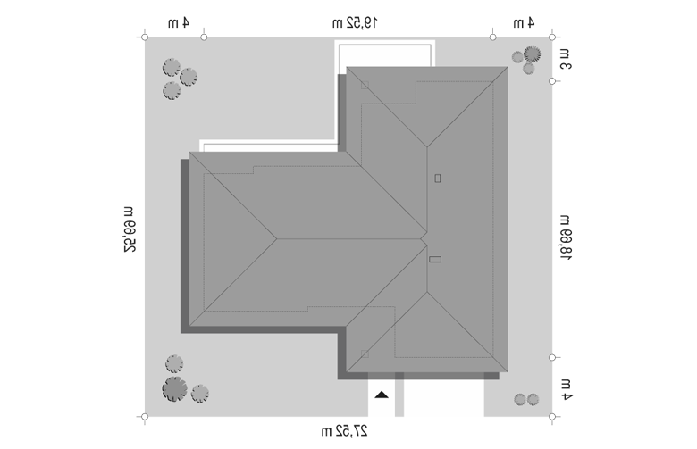 Projekt domu jednorodzinnego Parterowy 2 (693) - Usytuowanie - wersja lustrzana