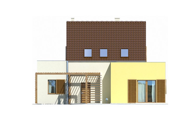Projekt domu jednorodzinnego EKOOSTOJA - elewacja 1