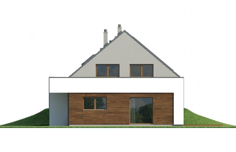 Projekt domu jednorodzinnego MAJA - elewacja 4