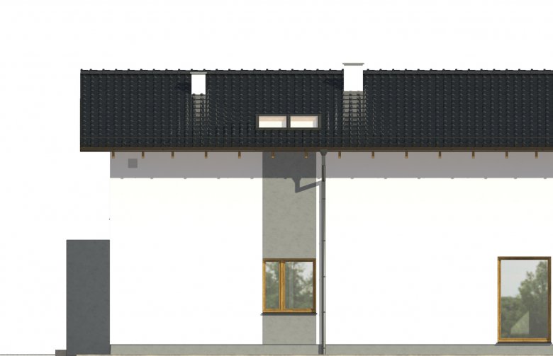 Projekt domu jednorodzinnego PROSTY - elewacja 2