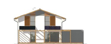 Elewacja projektu PROSTY - 3 - wersja lustrzana