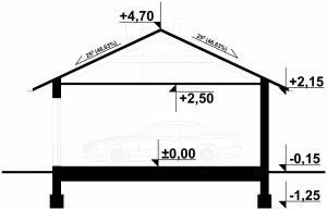 Przekrój projektu G59 - Budynek garażowo - gospodarczy