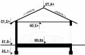 Projekt domu energooszczędnego G59 - Budynek garażowo - gospodarczy - przekrój 1