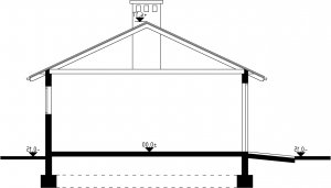 Przekrój projektu G28 - Budynek garażowo - gospodarczy w wersji lustrzanej