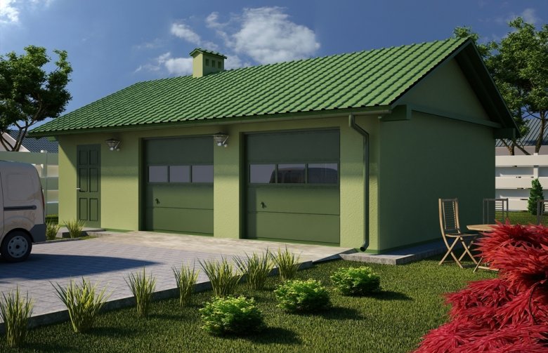 Projekt domu energooszczędnego G28 - Budynek garażowo - gospodarczy