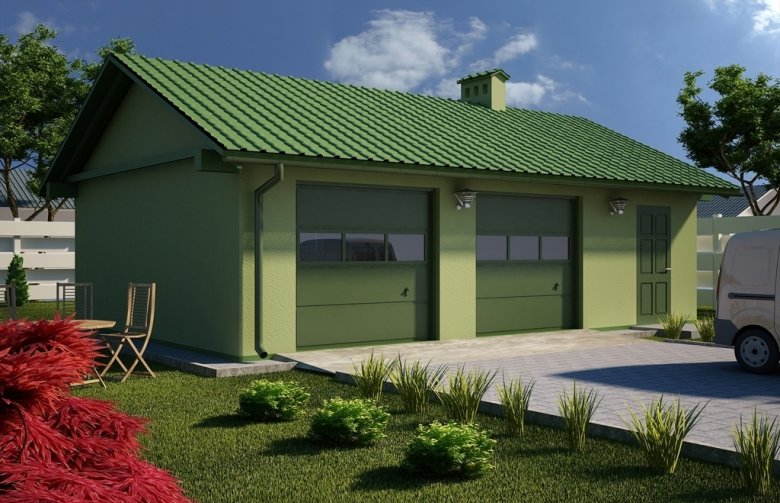 Projekt domu energooszczędnego G28 - Budynek garażowo - gospodarczy