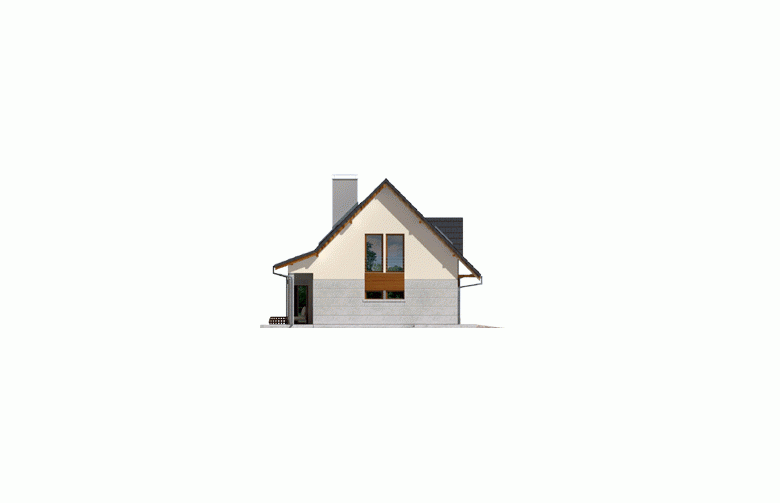 Projekt domu wolnostojącego Demi G1 (wersja A) - elewacja 4