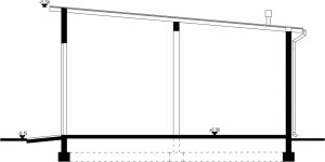 Przekrój projektu G35 - Budynek garażowy