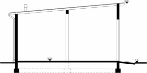 Przekrój projektu G35 - Budynek garażowy w wersji lustrzanej