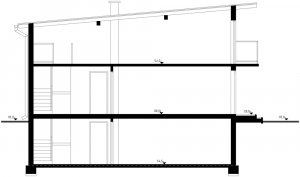 Przekrój projektu G36 - Budynek garażowo - gospodarczy w wersji lustrzanej