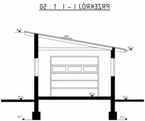 Przekrój projektu G37 - Budynek garażowo - gospodarczy w wersji lustrzanej