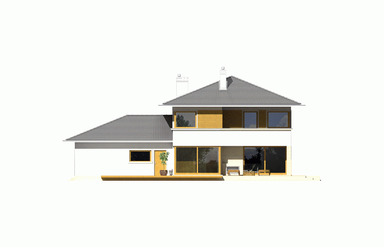 Projekt domu piętrowego Diego G2 Leca® DOM - elewacja 3
