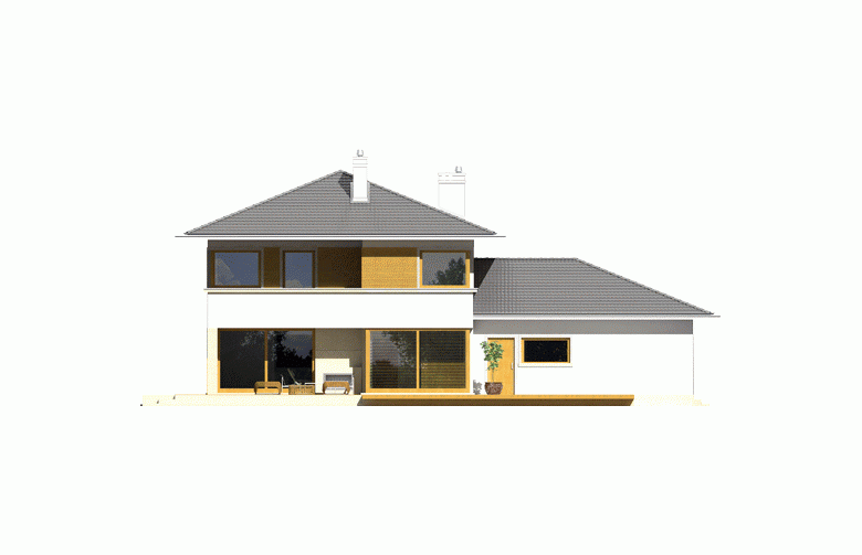 Projekt domu piętrowego Diego G2 Leca® DOM - elewacja 3